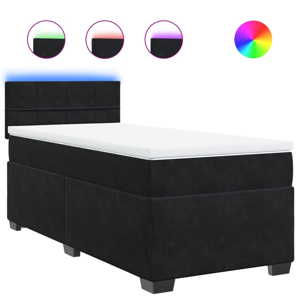 Box spring krevet s madracem crni 100x200 cm baršunasti
