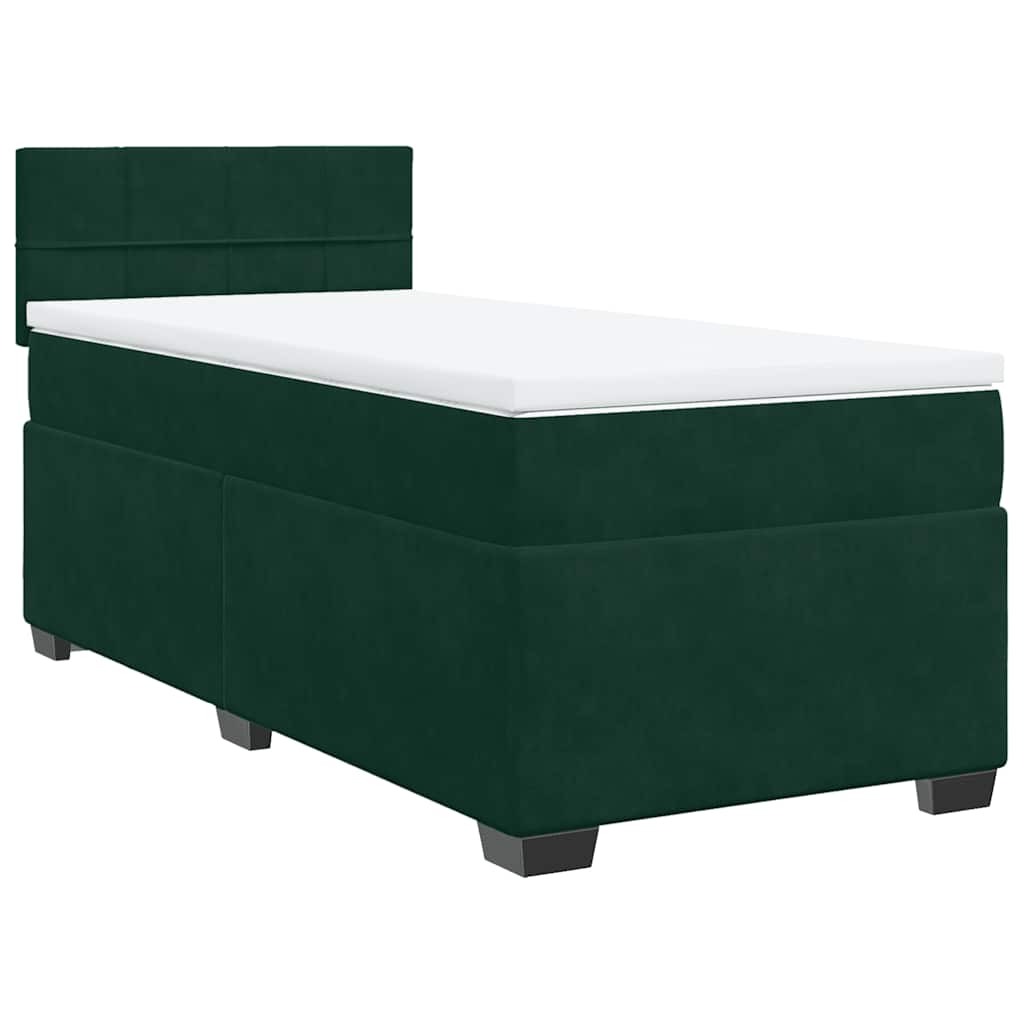 Box spring krevet s madracem tamnozeleni 100x200 cm baršunasti