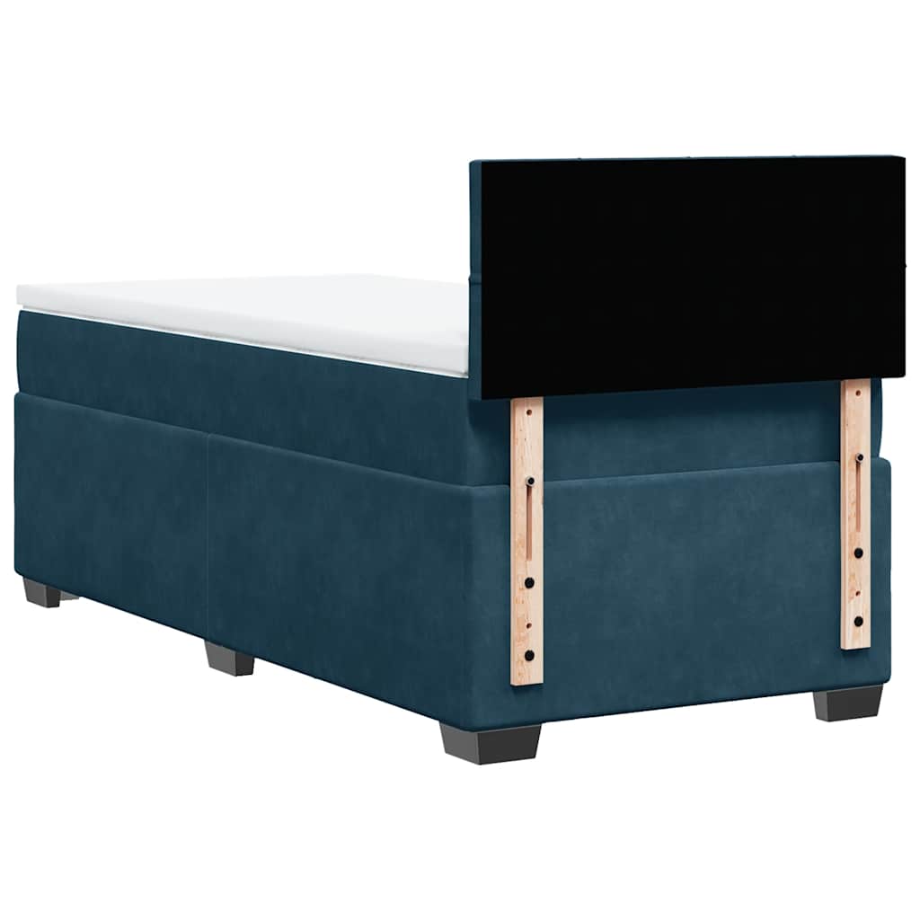 Box spring krevet s madracem plavi 100x200 cm baršunasti