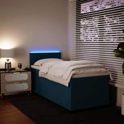 Box spring krevet s madracem plavi 100x200 cm baršunasti