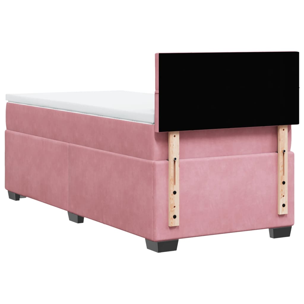 Box spring krevet s madracem ružičasti 100x200 cm baršunasti