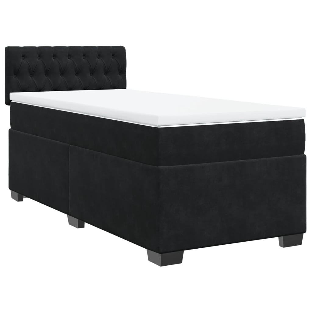 Box spring krevet s madracem crni 100x200 cm baršunasti