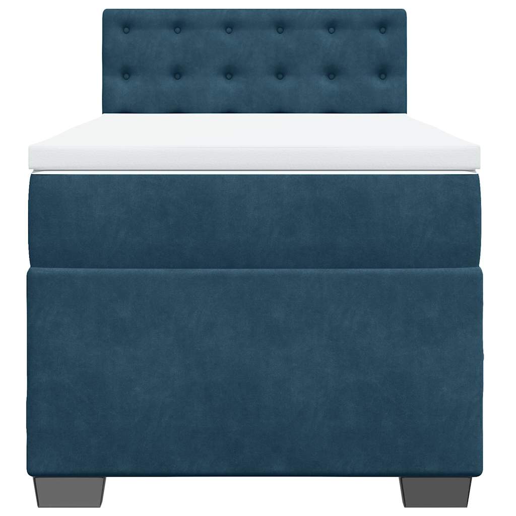 Box spring krevet s madracem plavi 100x200 cm baršunasti