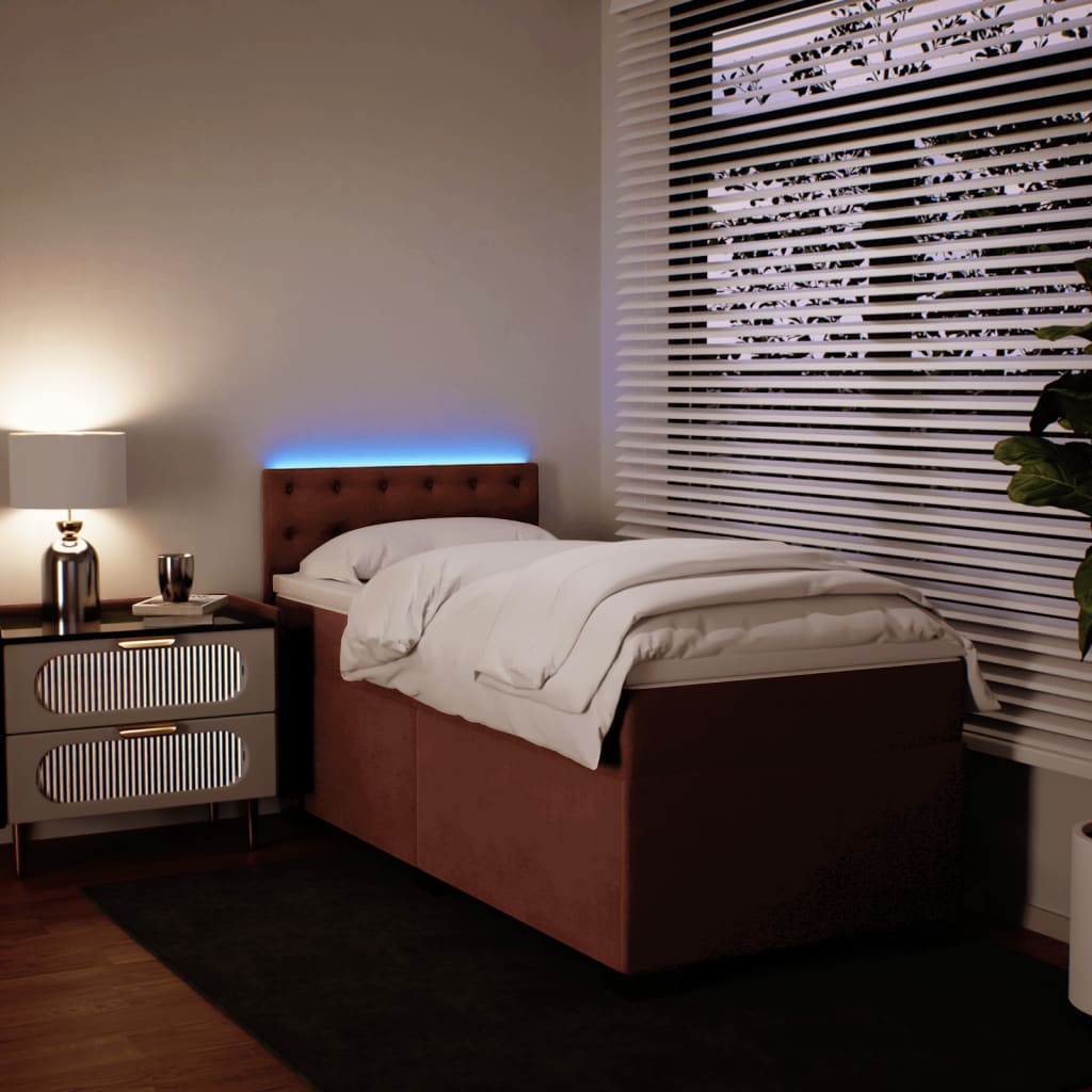 Box spring krevet s madracem ružičasti 100x200 cm baršunasti
