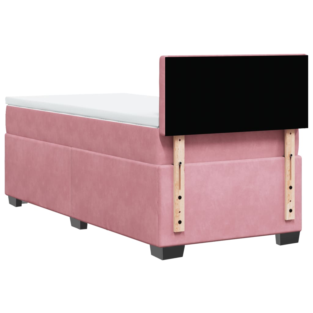 Box spring krevet s madracem ružičasti 100x200 cm baršunasti