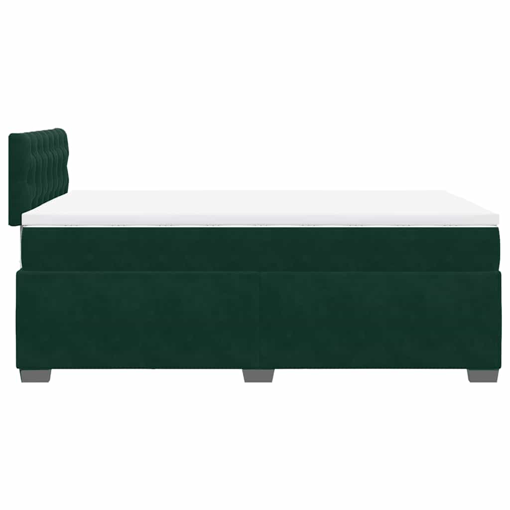 Krevet box spring s madracem tamnozeleni 120x190 cm baršunasti