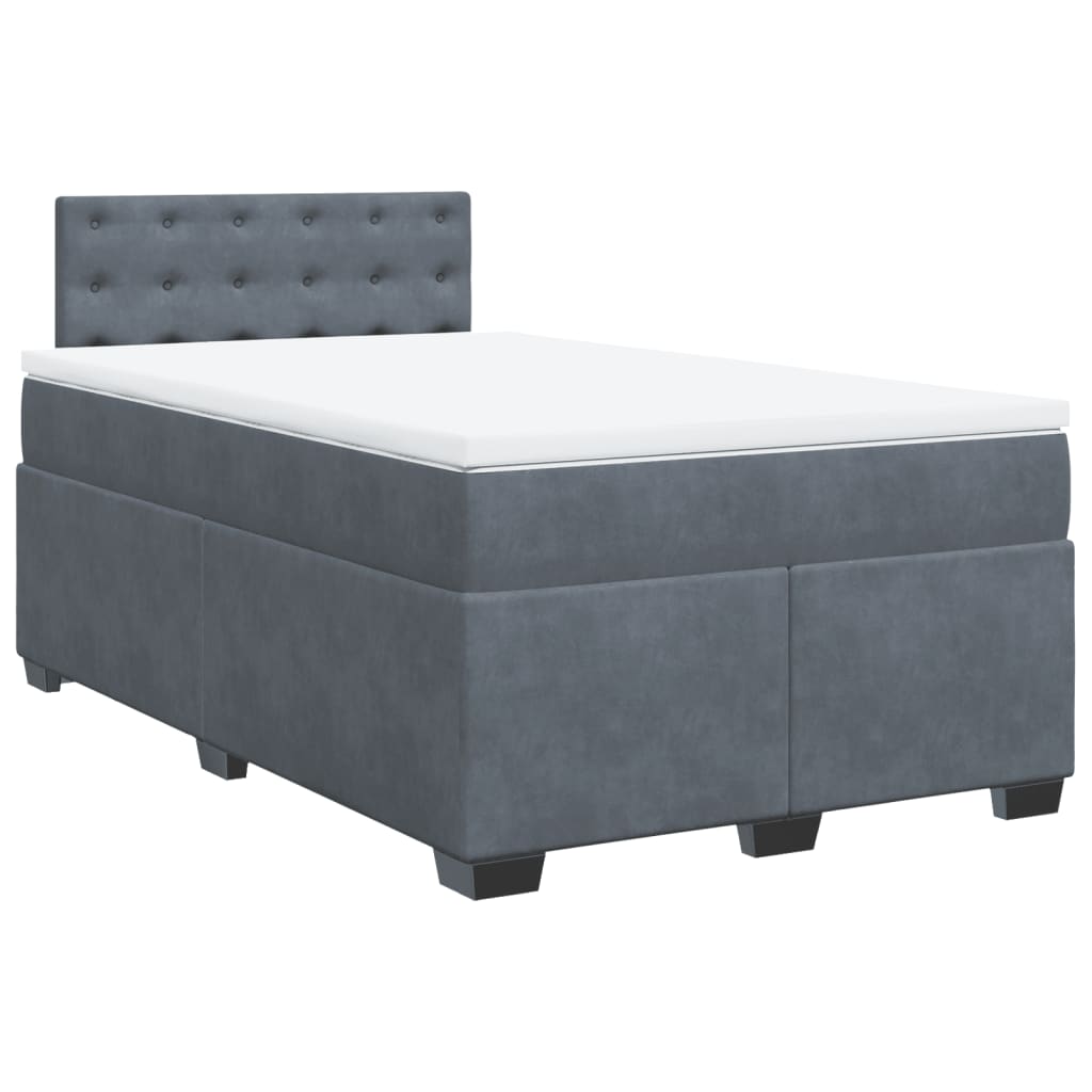 Krevet box spring s madracem tamnosivi 120 x 190 cm baršun