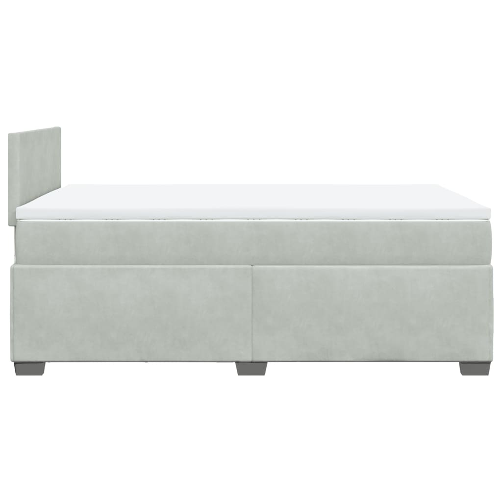 Box spring krevet s madracem svjetlosivi 120x200 cm baršunasti