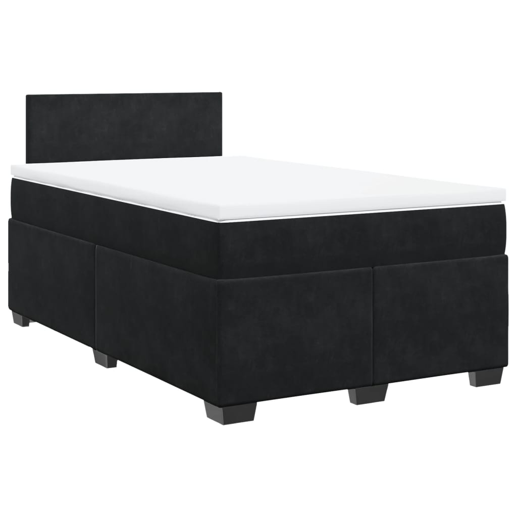Box spring krevet s madracem crni 120 x 200 cm baršunasti
