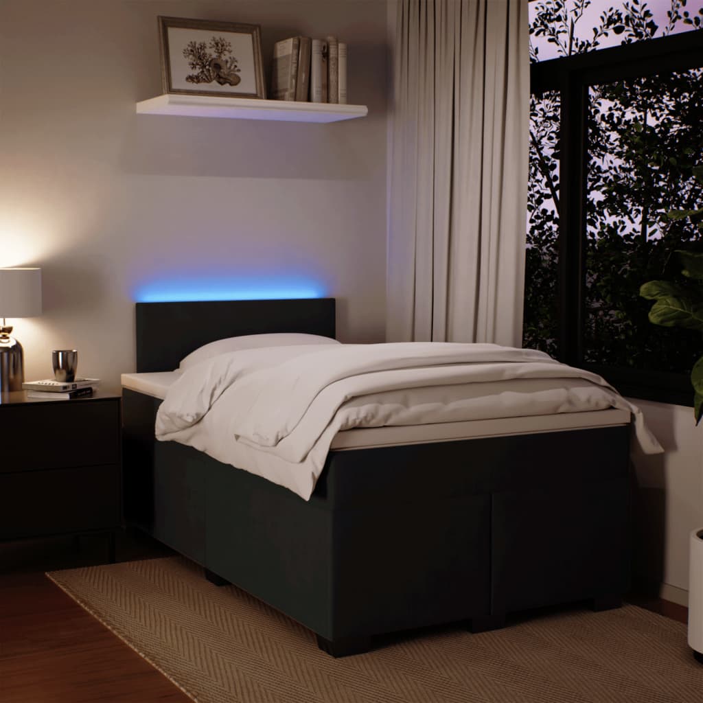 Box spring krevet s madracem crni 120 x 200 cm baršunasti