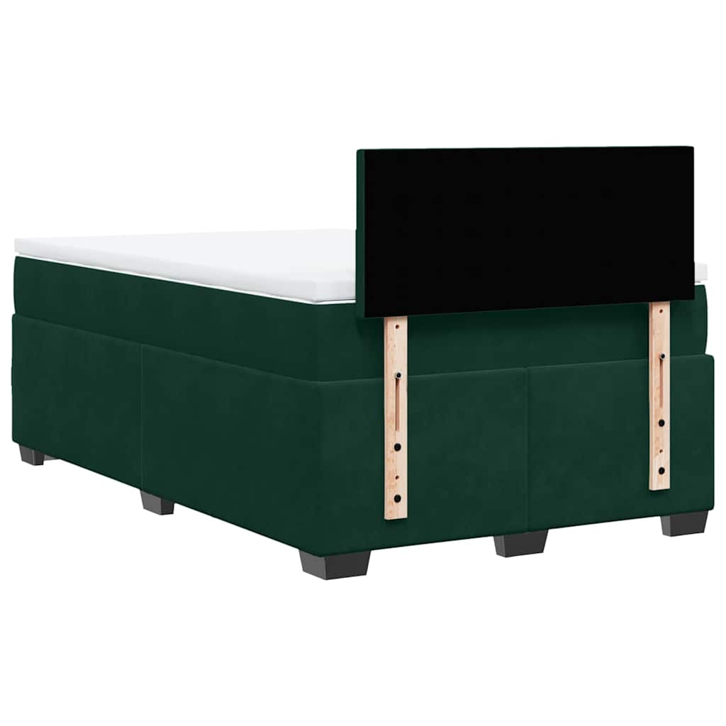 Box spring krevet s madracem tamnozeleni 120x200 cm baršunasti