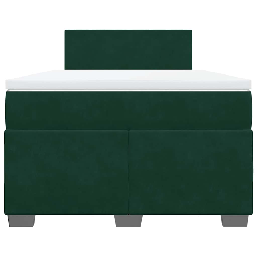 Box spring krevet s madracem tamnozeleni 120x200 cm baršunasti