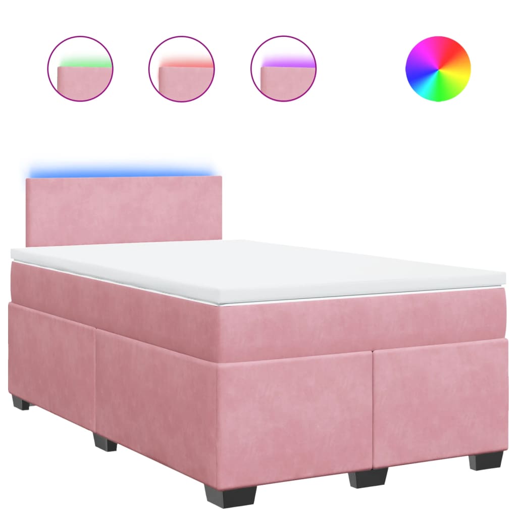 Box spring krevet s madracem ružičasti 120 x 200 cm baršunasti