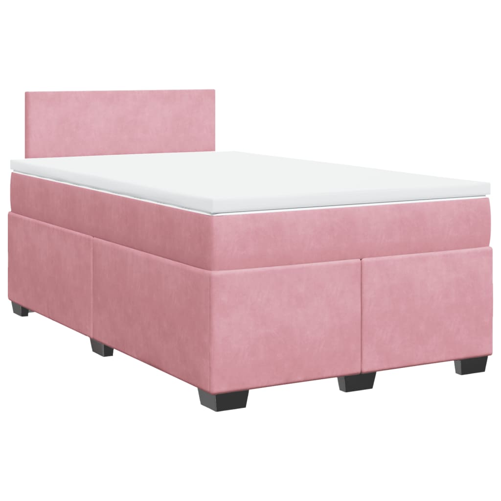 Box spring krevet s madracem ružičasti 120 x 200 cm baršunasti
