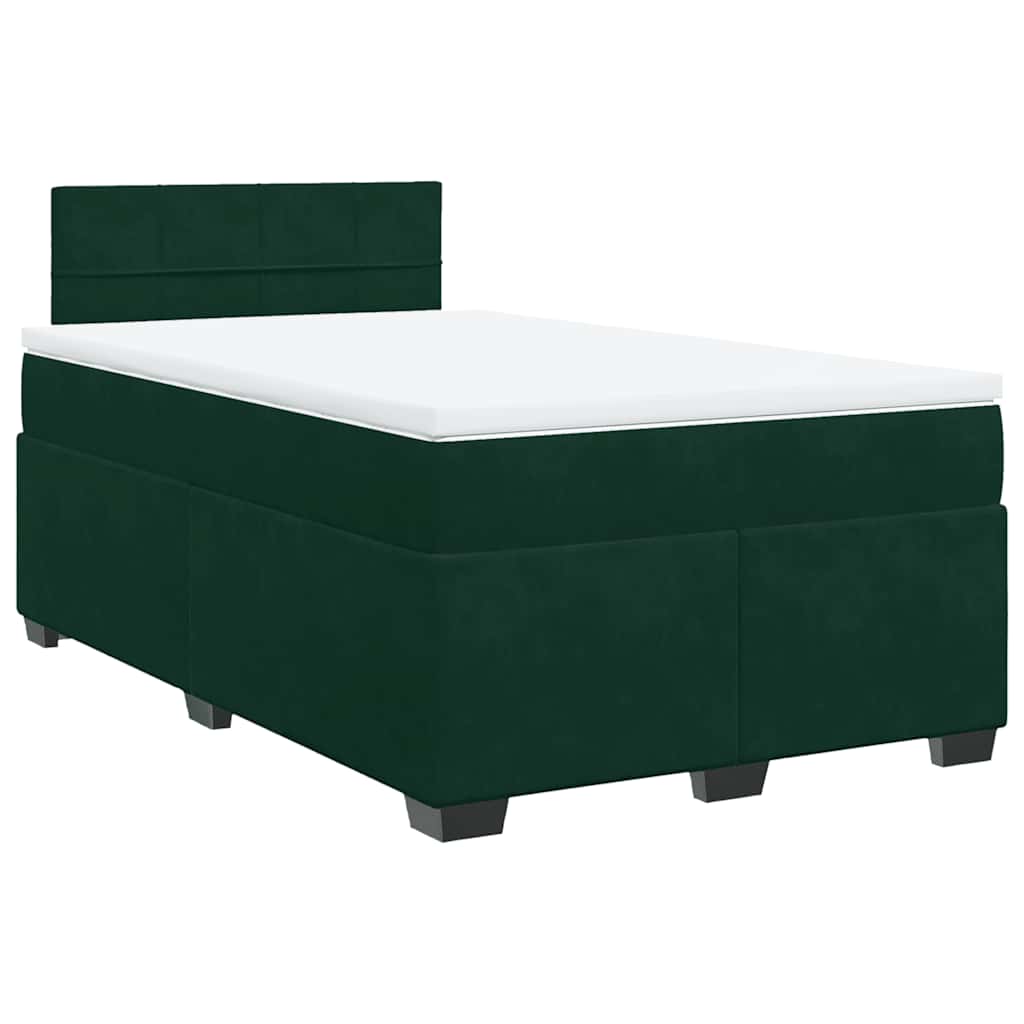 Box spring krevet s madracem tamnozeleni 120x200 cm baršunasti