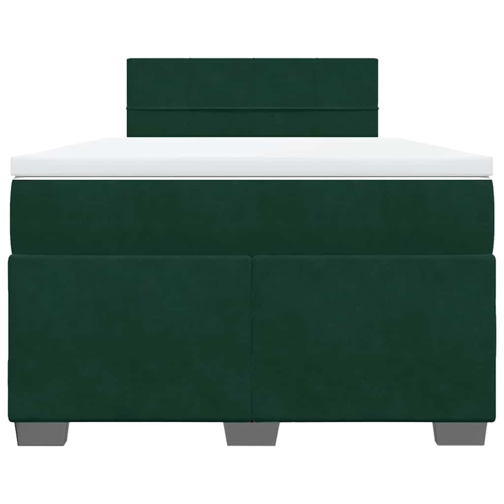 Box spring krevet s madracem tamnozeleni 120x200 cm baršunasti