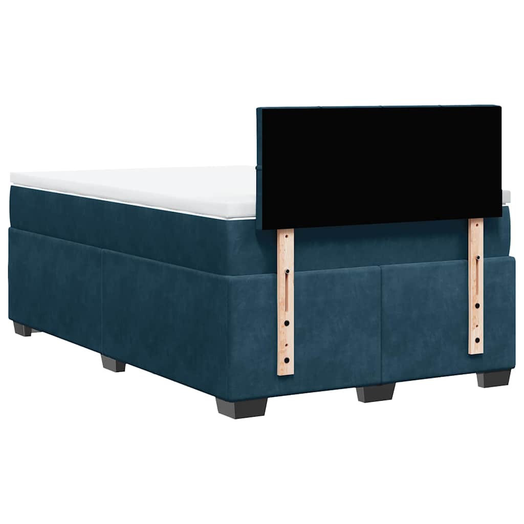 Krevet s oprugama i madracem plavi 120 x 200 cm baršun