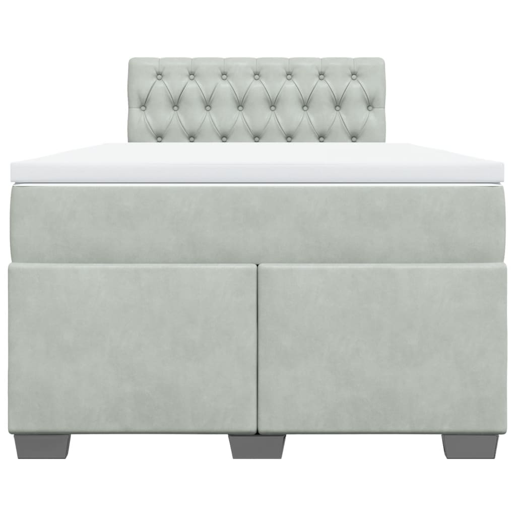 Box spring krevet s madracem svjetlosivi 120x200 cm baršunasti