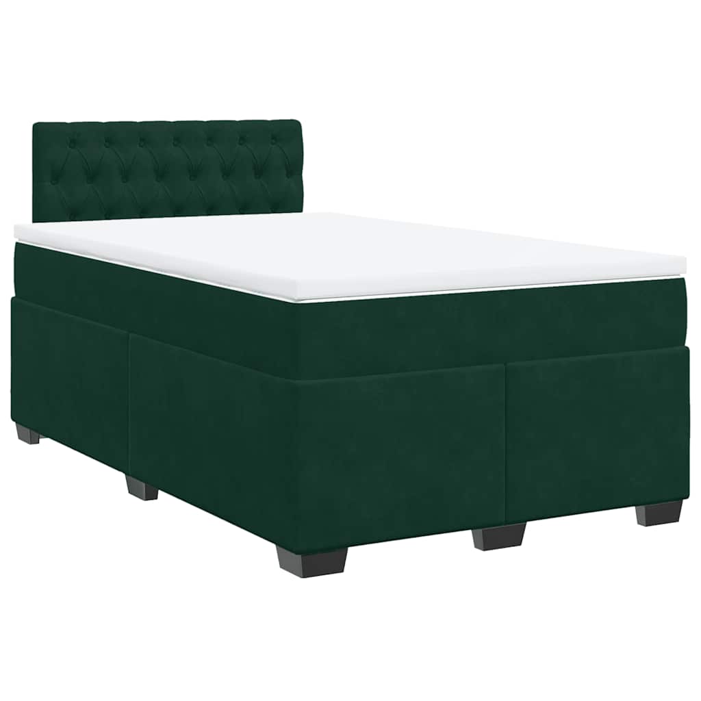 Box spring krevet s madracem tamnozeleni 120x200 cm baršunasti