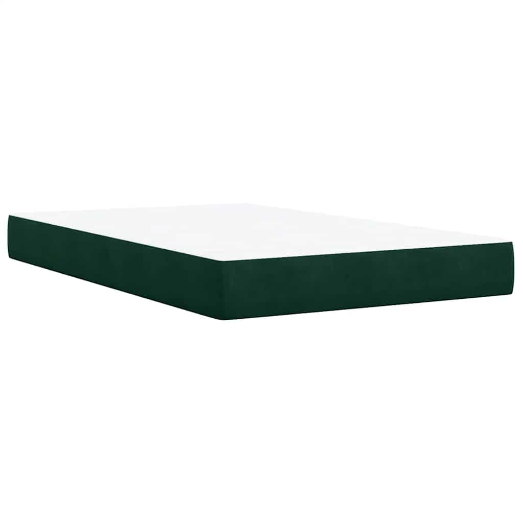 Box spring krevet s madracem tamnozeleni 120x200 cm baršunasti