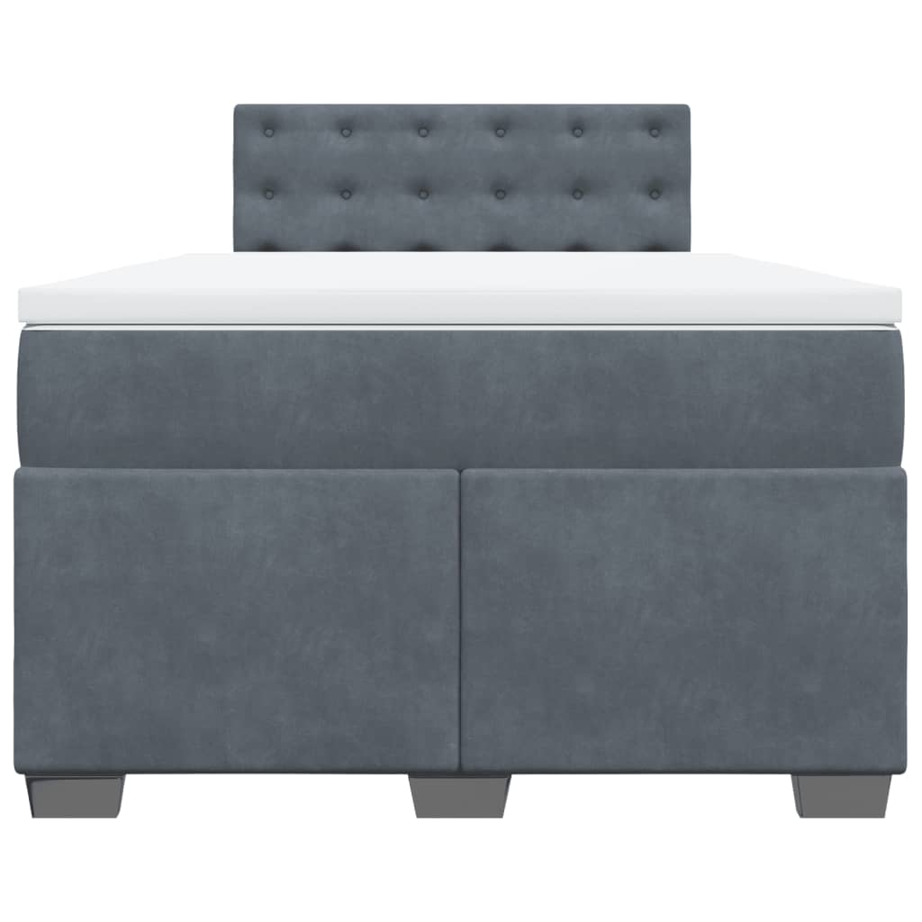 Box spring krevet s madracem tamnosivi 120 x 200 cm baršunasti