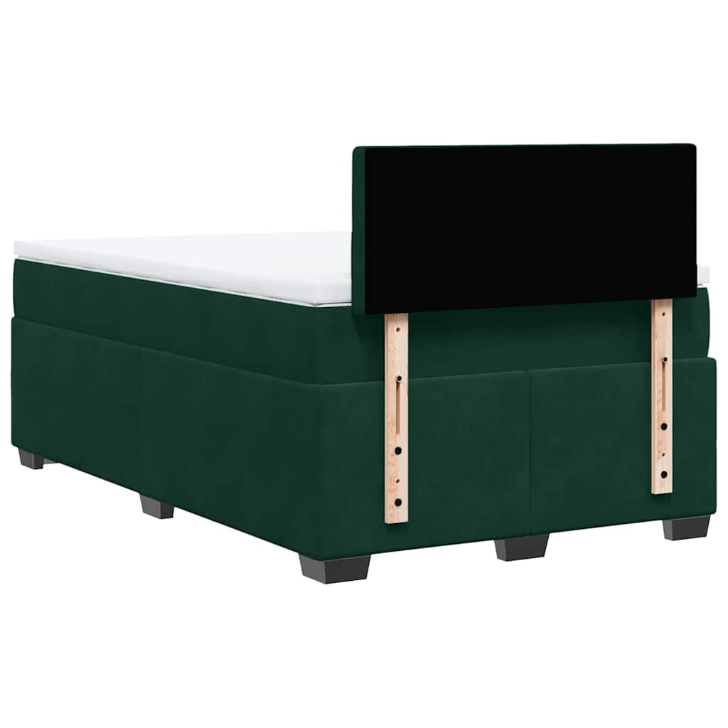 Box spring krevet s madracem tamnozeleni 120x200 cm baršunasti