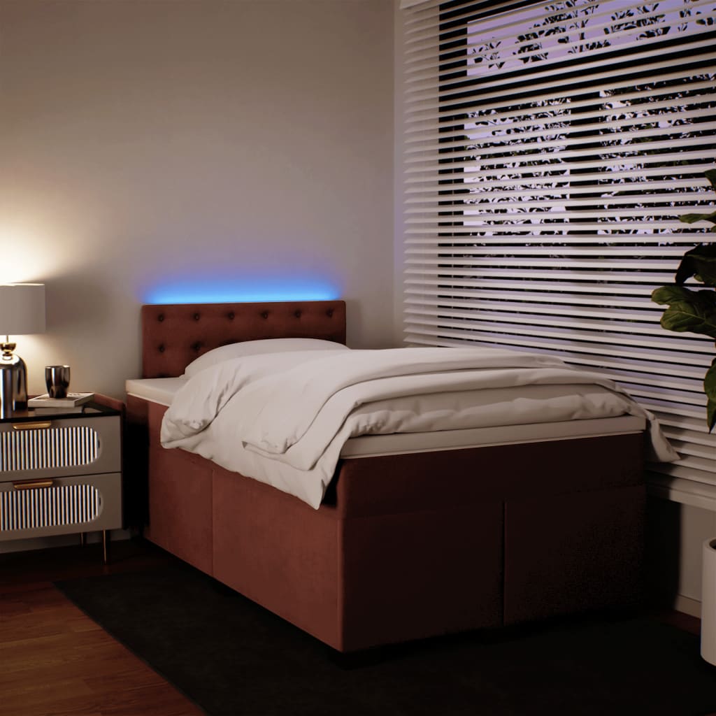 Box spring krevet s madracem ružičasti 120 x 200 cm baršunasti