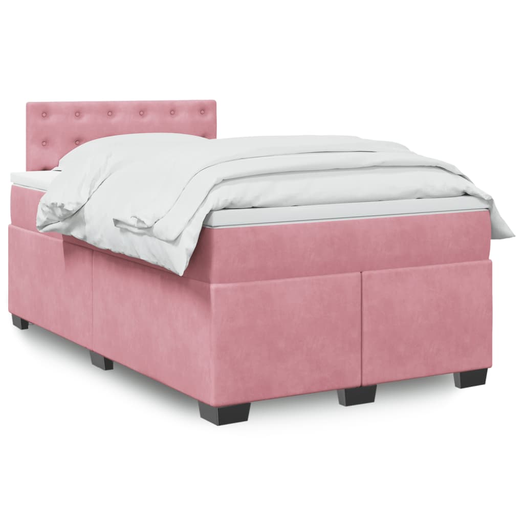 Box spring krevet s madracem ružičasti 120 x 200 cm baršunasti