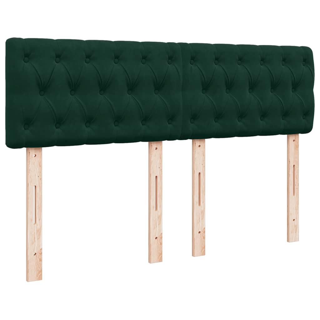 Krevet s oprugama i madracem tamnozeleni 140x190 cm baršunasti