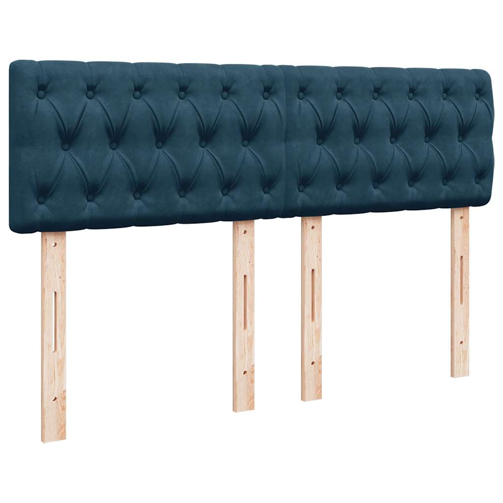 Krevet s oprugama i madracem plavi 140x190 cm baršunasti