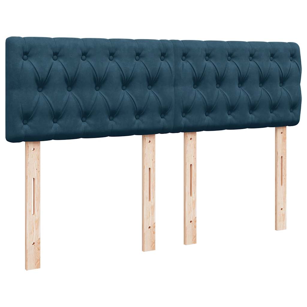 Krevet s oprugama i madracem plavi 140x200 cm baršunasti