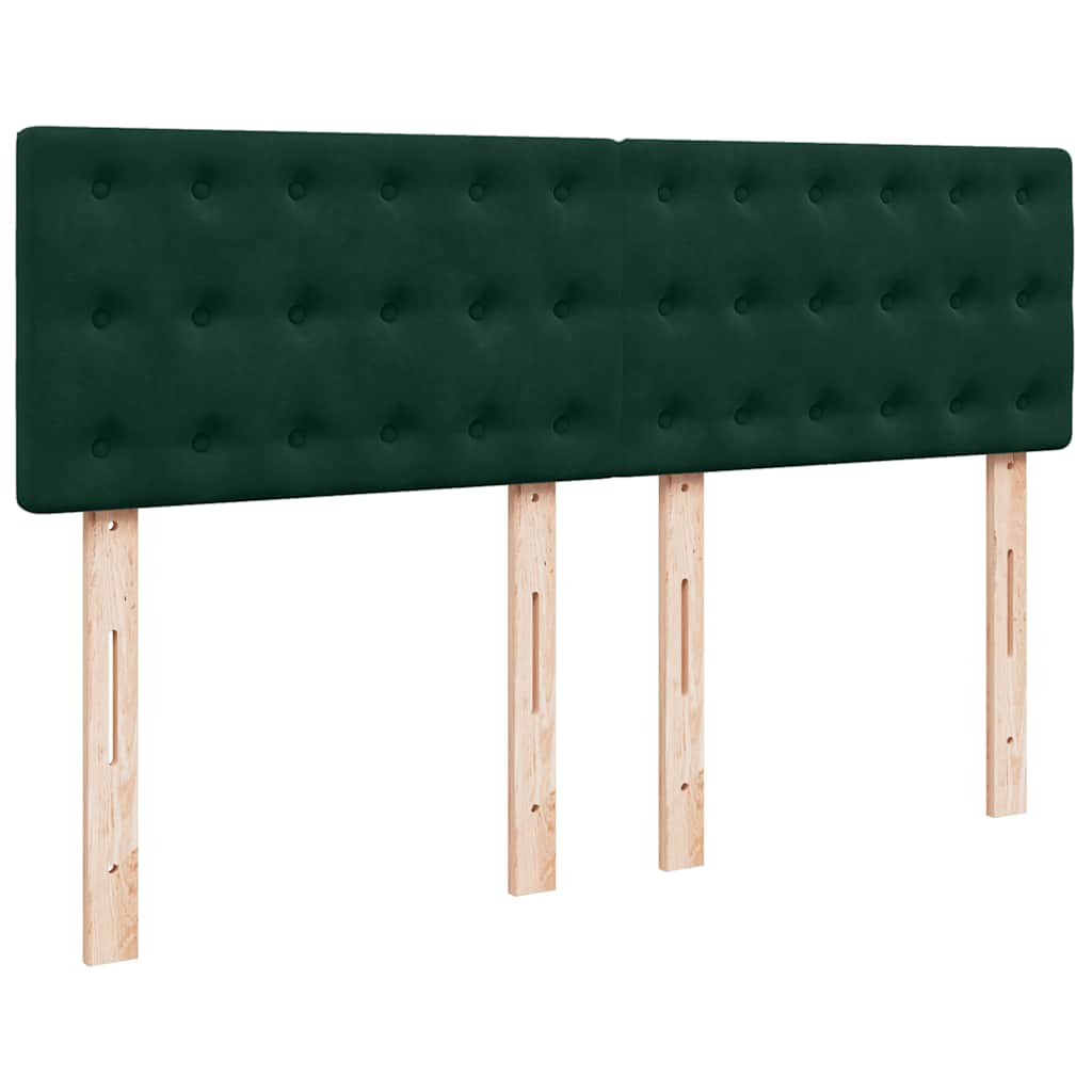 Krevet s oprugama i madracem tamnozeleni 140x200 cm baršunasti