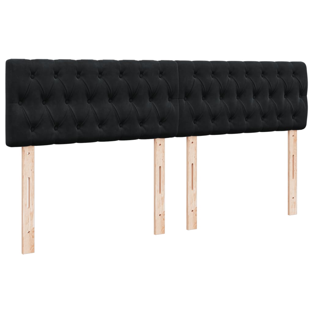Krevet s oprugama i madracem crni 180x200 cm baršunasti