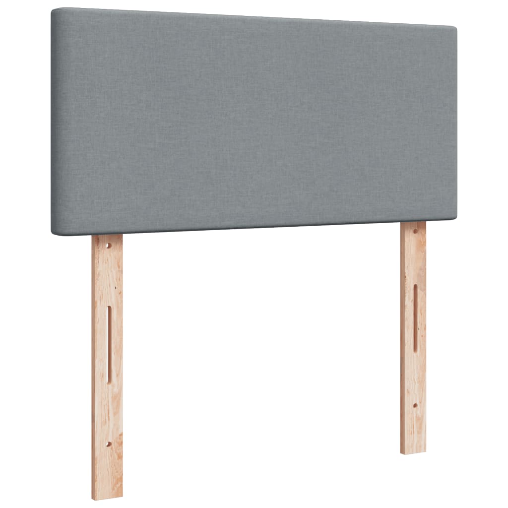 Box spring krevet s madracem svjetlosivi 90x190 cm od tkanine