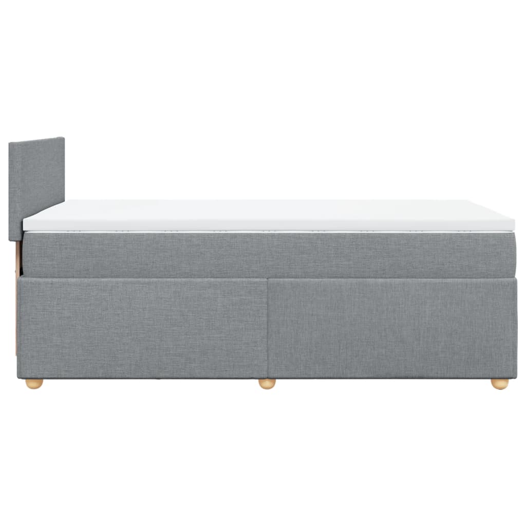 Box spring krevet s madracem svjetlosivi 90x190 cm od tkanine