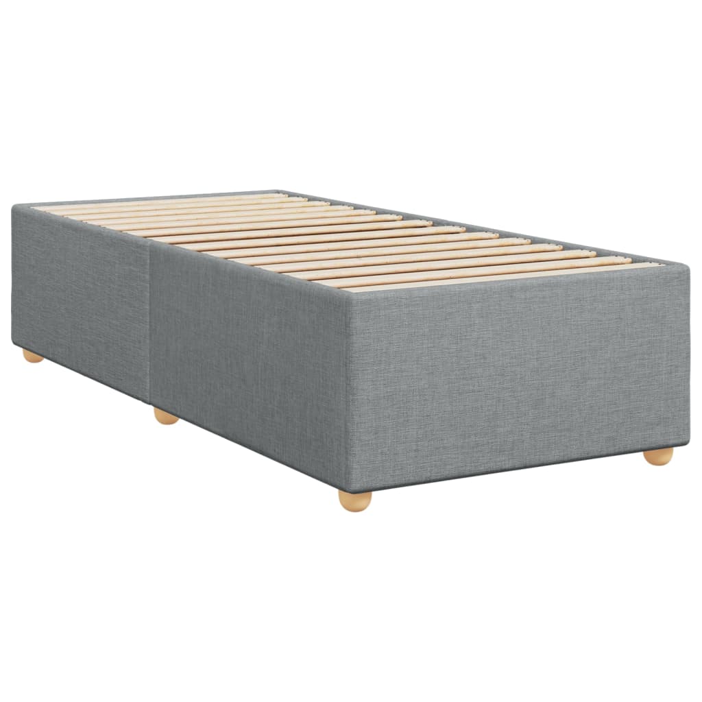 Box spring krevet s madracem svjetlosivi 90x190 cm od tkanine