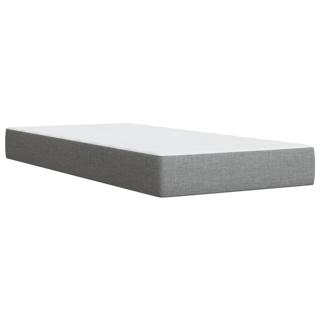 Box spring krevet s madracem svjetlosivi 90x190 cm od tkanine