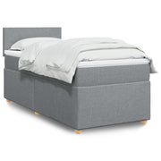 Box spring krevet s madracem svjetlosivi 90x190 cm od tkanine