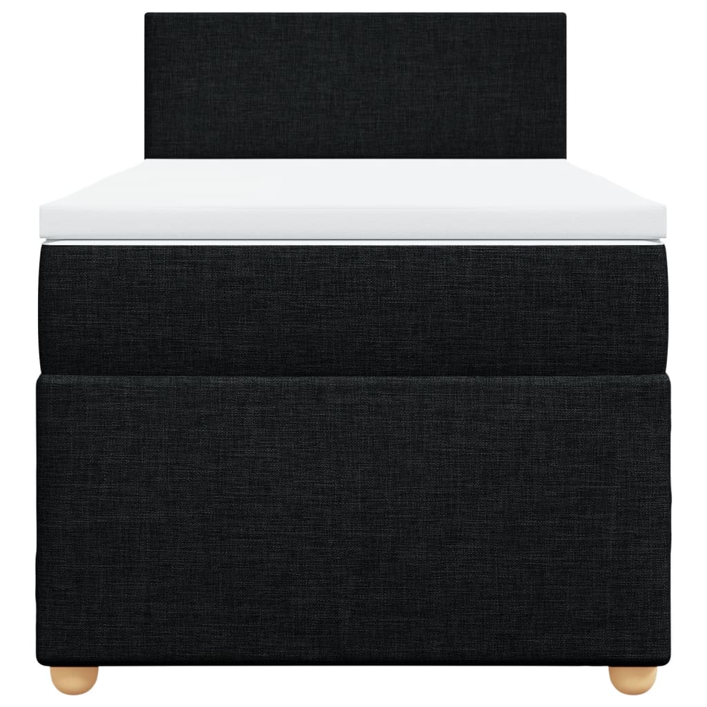 Box spring krevet s madracem crni 90x190 cm od tkanine