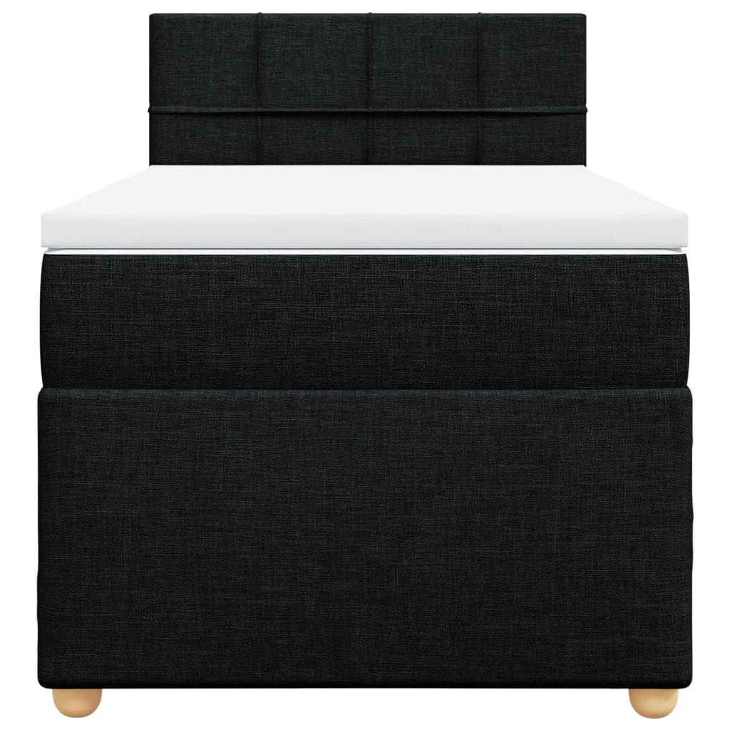 Box spring krevet s madracem crni 90x190 cm od tkanine