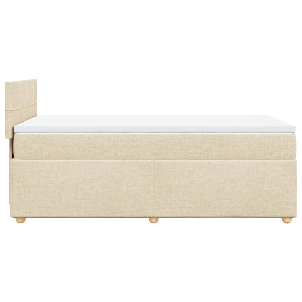 Krevet s oprugama i madracem krem 90 x 190 cm od tkanine