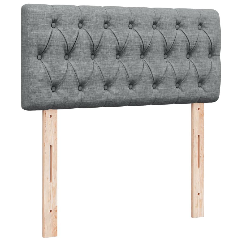 Box spring krevet s madracem svjetlosivi 90x190 cm od tkanine