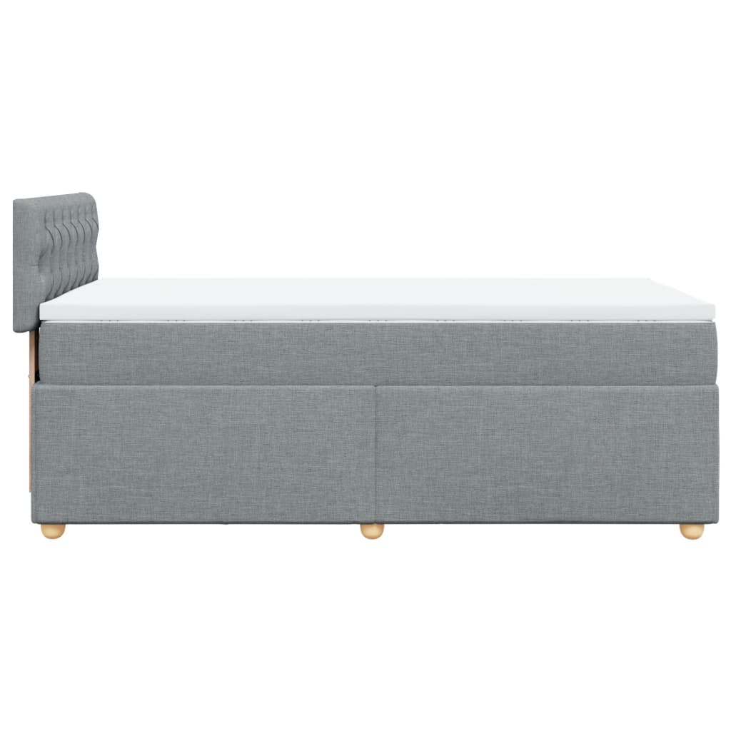 Box spring krevet s madracem svjetlosivi 90x190 cm od tkanine