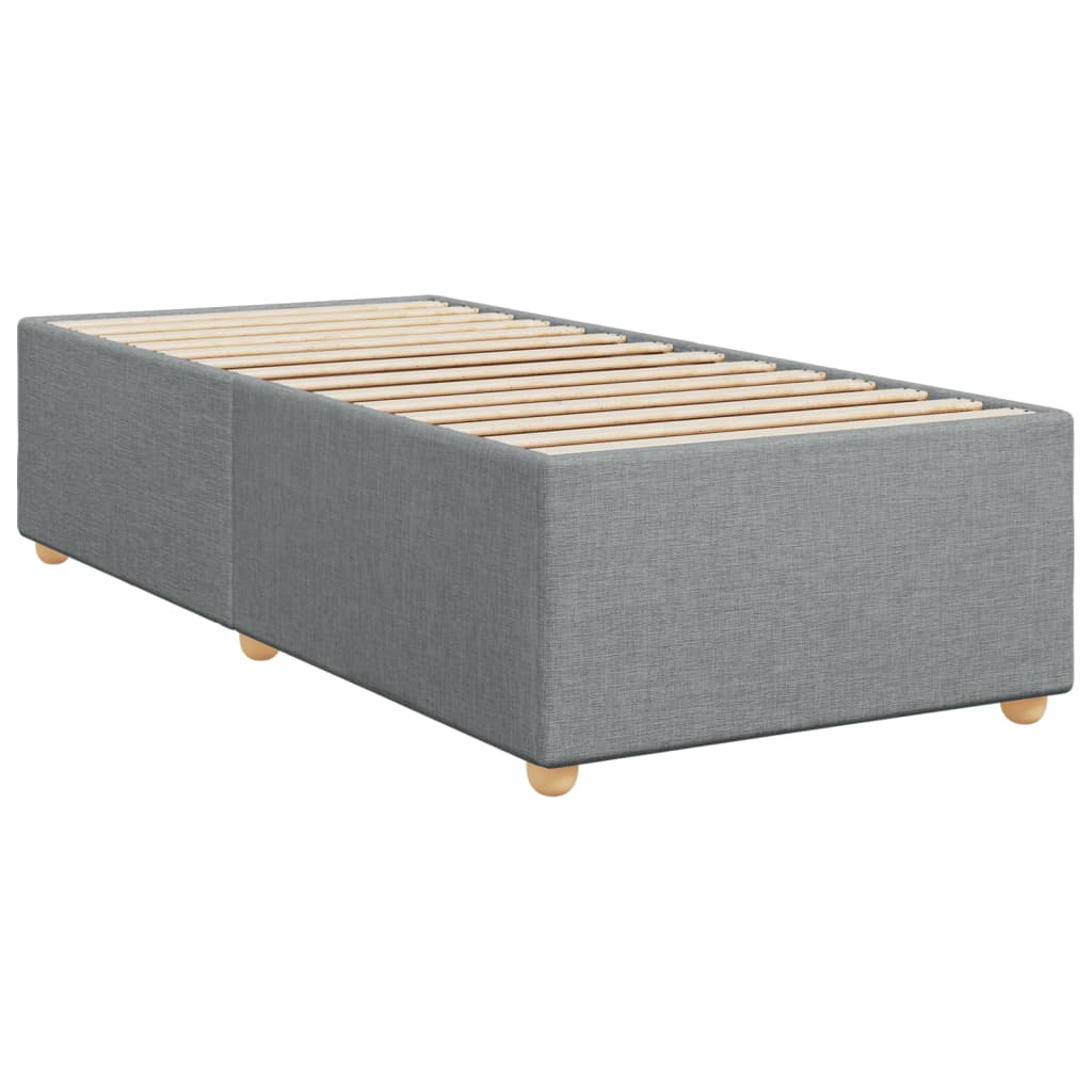 Box spring krevet s madracem svjetlosivi 90x190 cm od tkanine