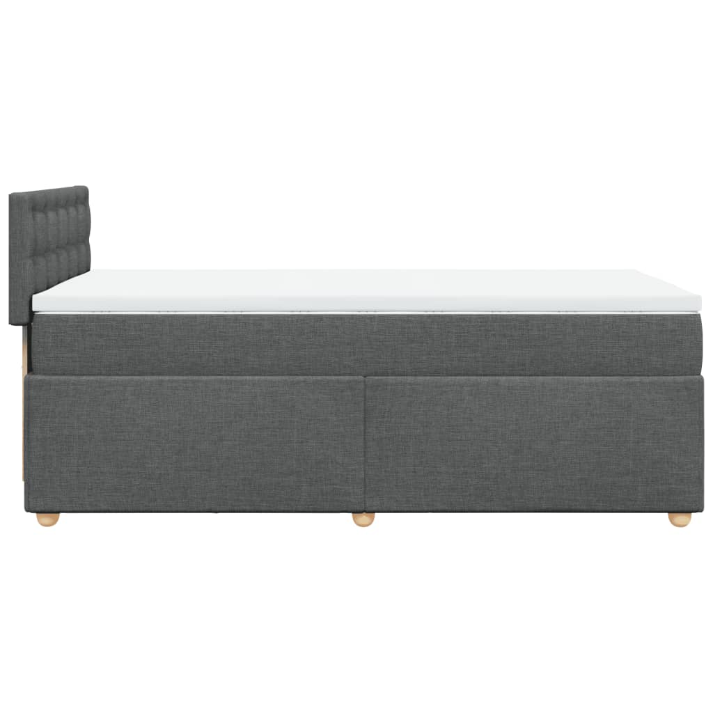 Krevet s oprugama i madracem tamnosivi 90 x 190 cm od tkanine
