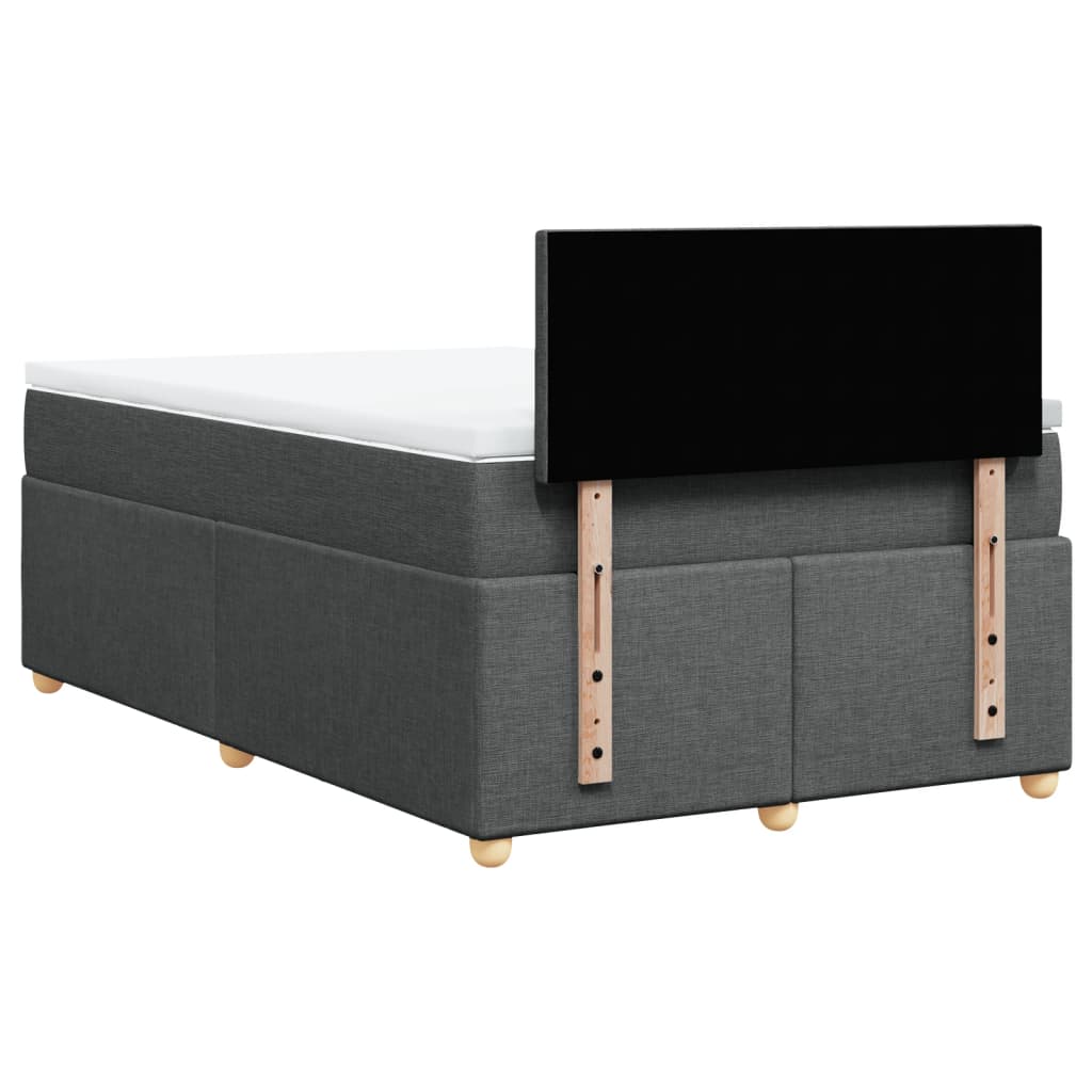 Krevet box spring s madracem tamnosivi 120 x 190 cm tkanina