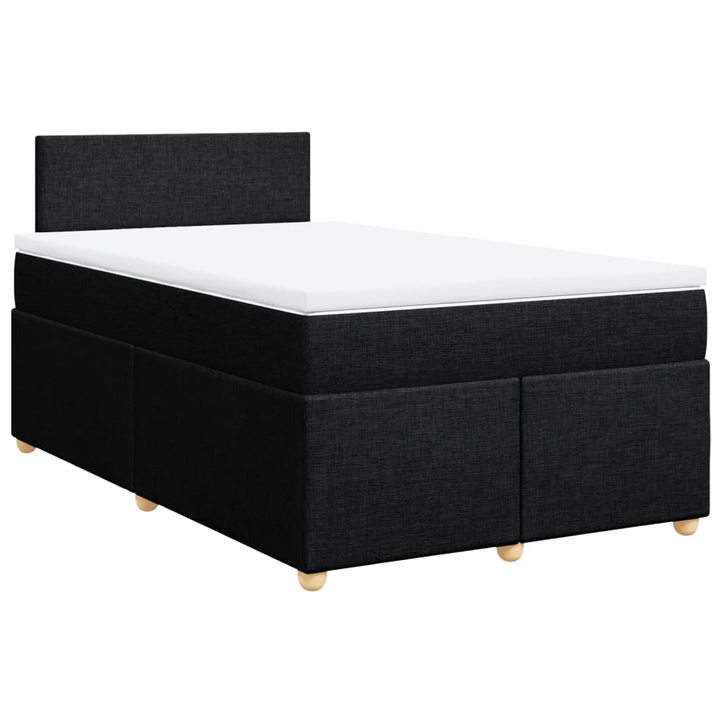 Krevet box spring s madracem crni 120 x 190 cm od tkanine