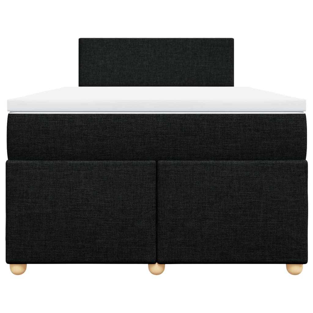 Krevet box spring s madracem crni 120 x 190 cm od tkanine