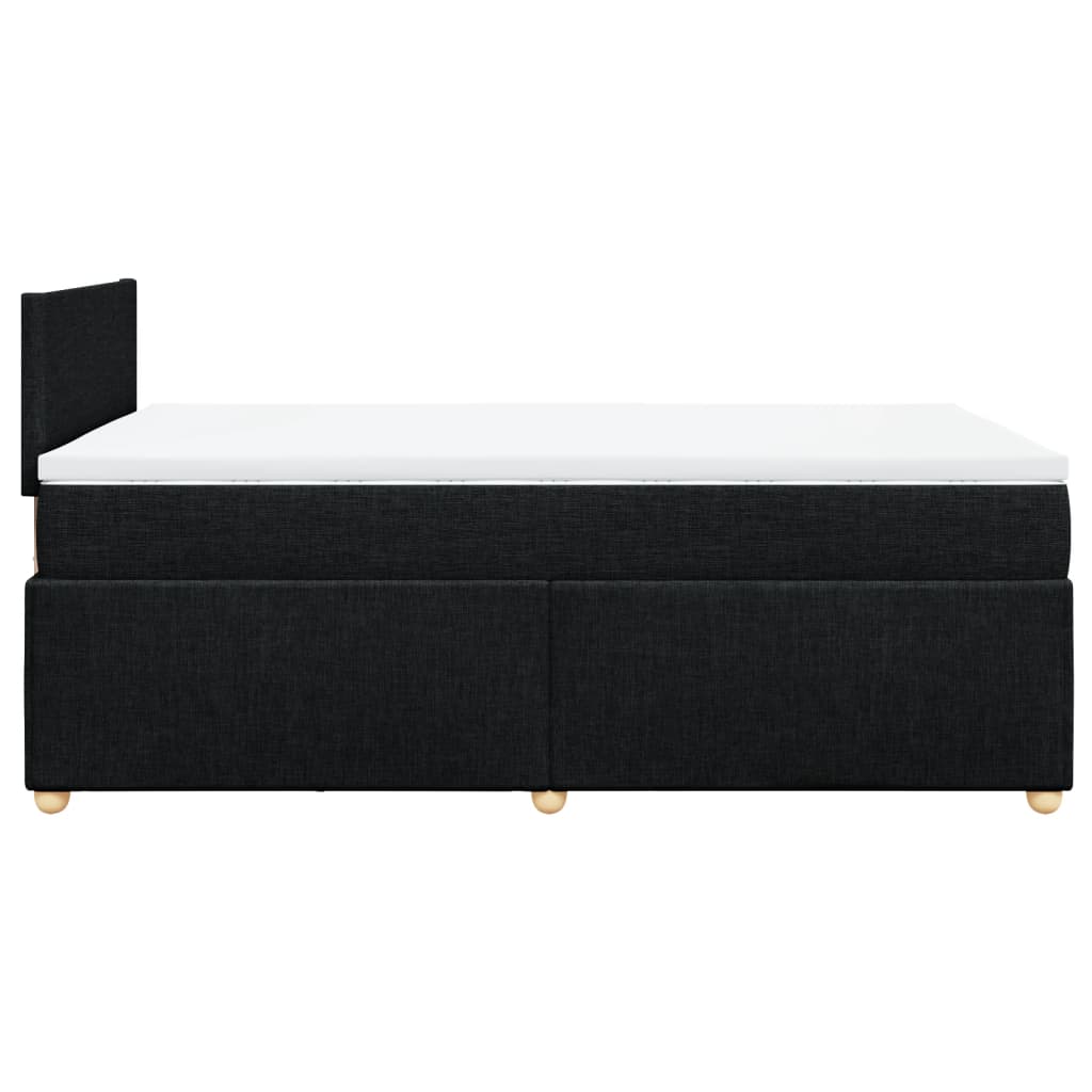 Krevet box spring s madracem crni 120 x 190 cm od tkanine