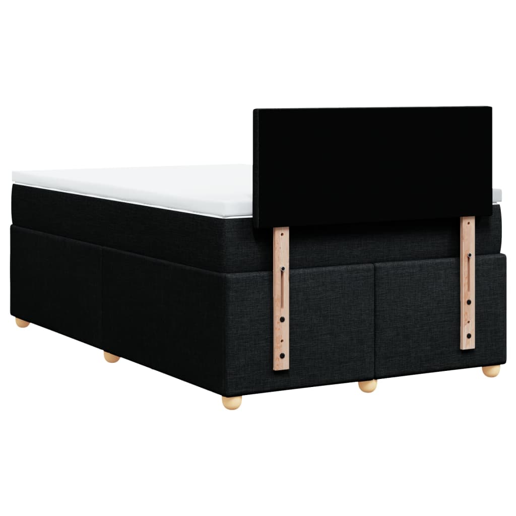 Krevet box spring s madracem crni 120 x 190 cm od tkanine